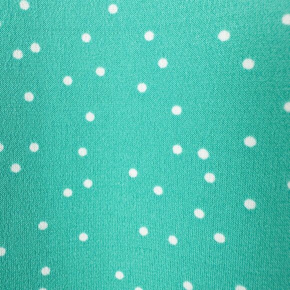 Susan Graver Printed Liquid Knit Button Front Shirt Womens XL Green Polka Dot - Picture 7 of 13
